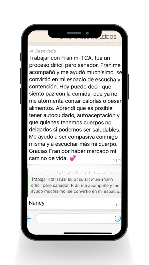 Testimonio 11 Reto Adiós a los Atracones - Francela Jaikel Psicóloga Especialista en Trastornos Alimentarios
