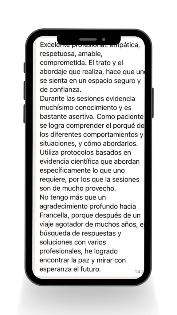 Testimonio 7 Reto Adiós a los Atracones - Francela Jaikel Psicóloga Especialista en Trastornos Alimentarios